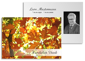 Danksagungskarten Trauer Herbst