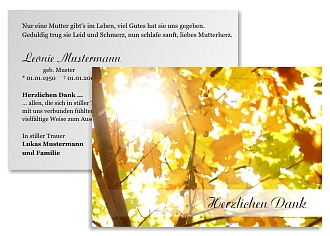 Danksagungskarten Trauer Herbst