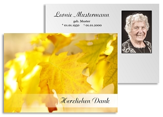 Danksagungskarten Trauer Herbst