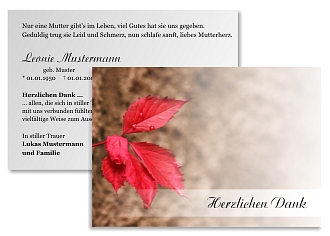 Danksagungskarten Trauer Herbst