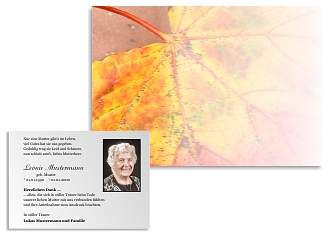 Danksagungskarten Trauer Herbst