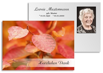 Danksagungskarten Trauer Herbst