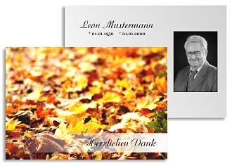 Danksagungskarten Trauer Herbst