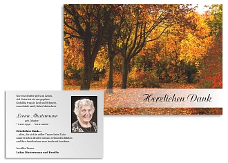 Danksagungskarten Trauer Herbst