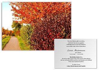 Danksagungskarten Trauer Herbst
