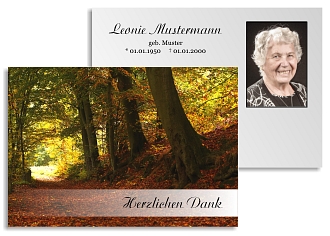Danksagungskarten Trauer Herbst