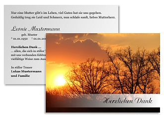 Danksagungskarten Trauer Herbst