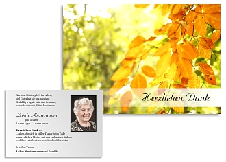Danksagungskarten Trauer Herbst