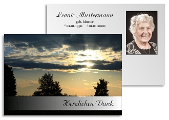 Danksagungskarten Trauer Himmel