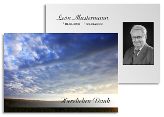 Danksagungskarten Trauer Himmel