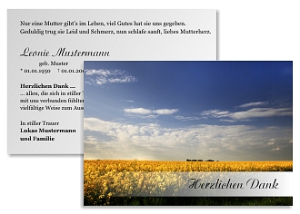 Danksagungskarten Trauer Himmel