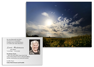 Danksagungskarten Trauer Himmel