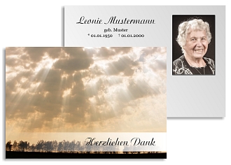 Danksagungskarten Trauer Himmel