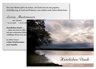 Danksagungskarten Trauer Himmel