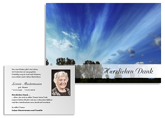 Danksagungskarten Trauer Himmel
