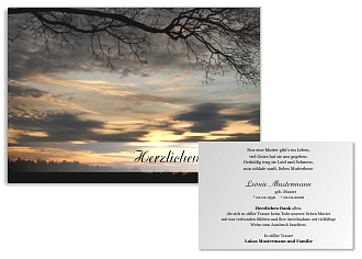 Danksagungskarten Trauer Himmel
