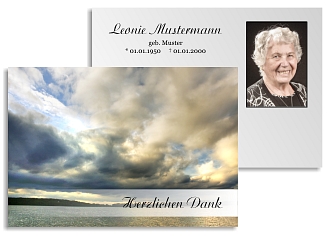 Danksagungskarten Trauer Himmel