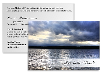 Danksagungskarten Trauer Himmel