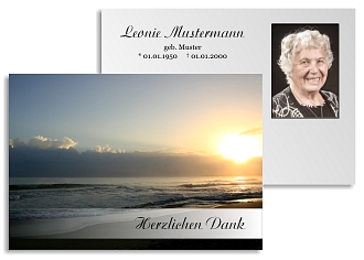 Danksagungskarten Trauer Himmel