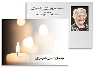 Danksagungskarten Trauer Kerze