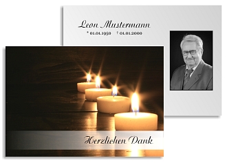 Danksagungskarten Trauer Kerze