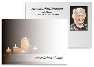 Danksagungskarten Trauer Kerze