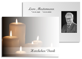 Danksagungskarten Trauer Kerze