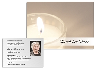 Danksagungskarten Trauer Kerze
