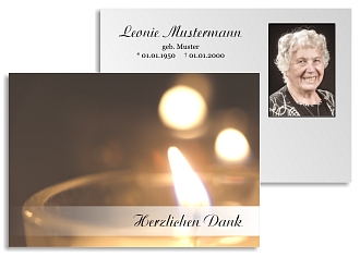 Danksagungskarten Trauer Kerze