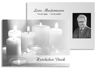 Danksagungskarten Trauer Kerze
