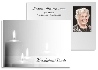 Danksagungskarten Trauer Kerze