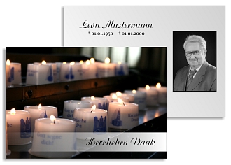 Danksagungskarten Trauer Kerze