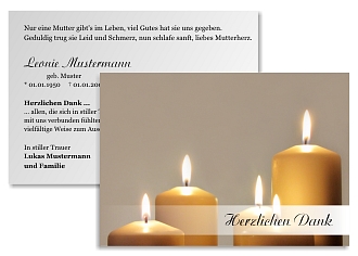 Danksagungskarten Trauer Kerze