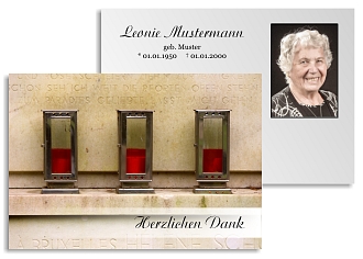 Danksagungskarten Trauer Kerze