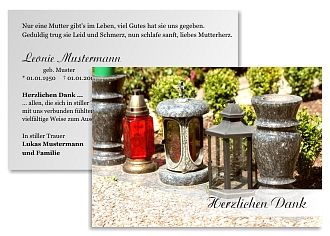 Danksagungskarten Trauer Kerze