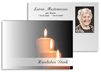 Danksagungskarten Trauer Kerze