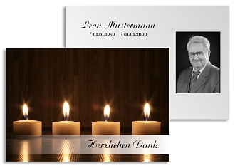 Danksagungskarten Trauer Kerze