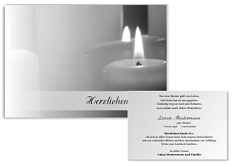 Danksagungskarten Trauer Kerze