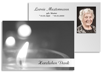 Danksagungskarten Trauer Kerze