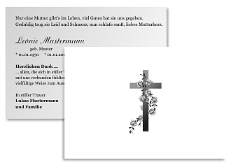 Danksagungskarten Trauer Kreuz