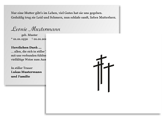 Danksagungskarten Trauer Kreuz