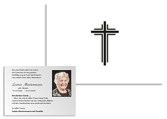 Danksagungskarten Trauer Kreuz