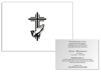 Danksagungskarten Trauer Kreuz