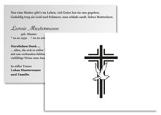 Danksagungskarten Trauer Kreuz