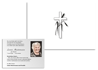 Danksagungskarten Trauer Kreuz