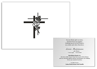 Danksagungskarten Trauer Kreuz
