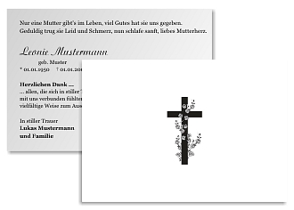 Danksagungskarten Trauer Kreuz