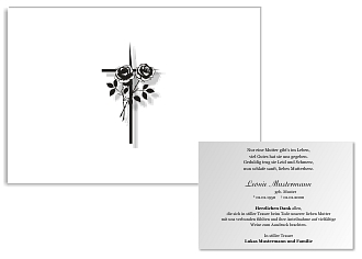 Danksagungskarten Trauer Kreuz