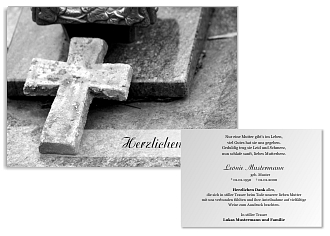Danksagungskarten Trauer Kreuz