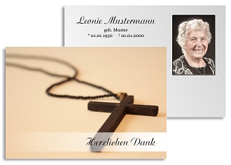 Danksagungskarten Trauer Kreuz